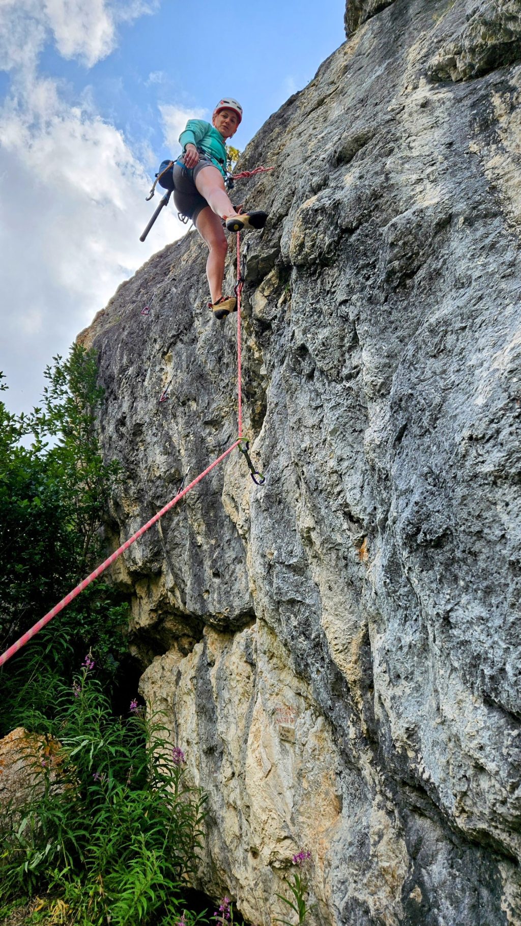 Sasso delle Ortiche, front  A, traseul Piccolo Matteo (6a+)