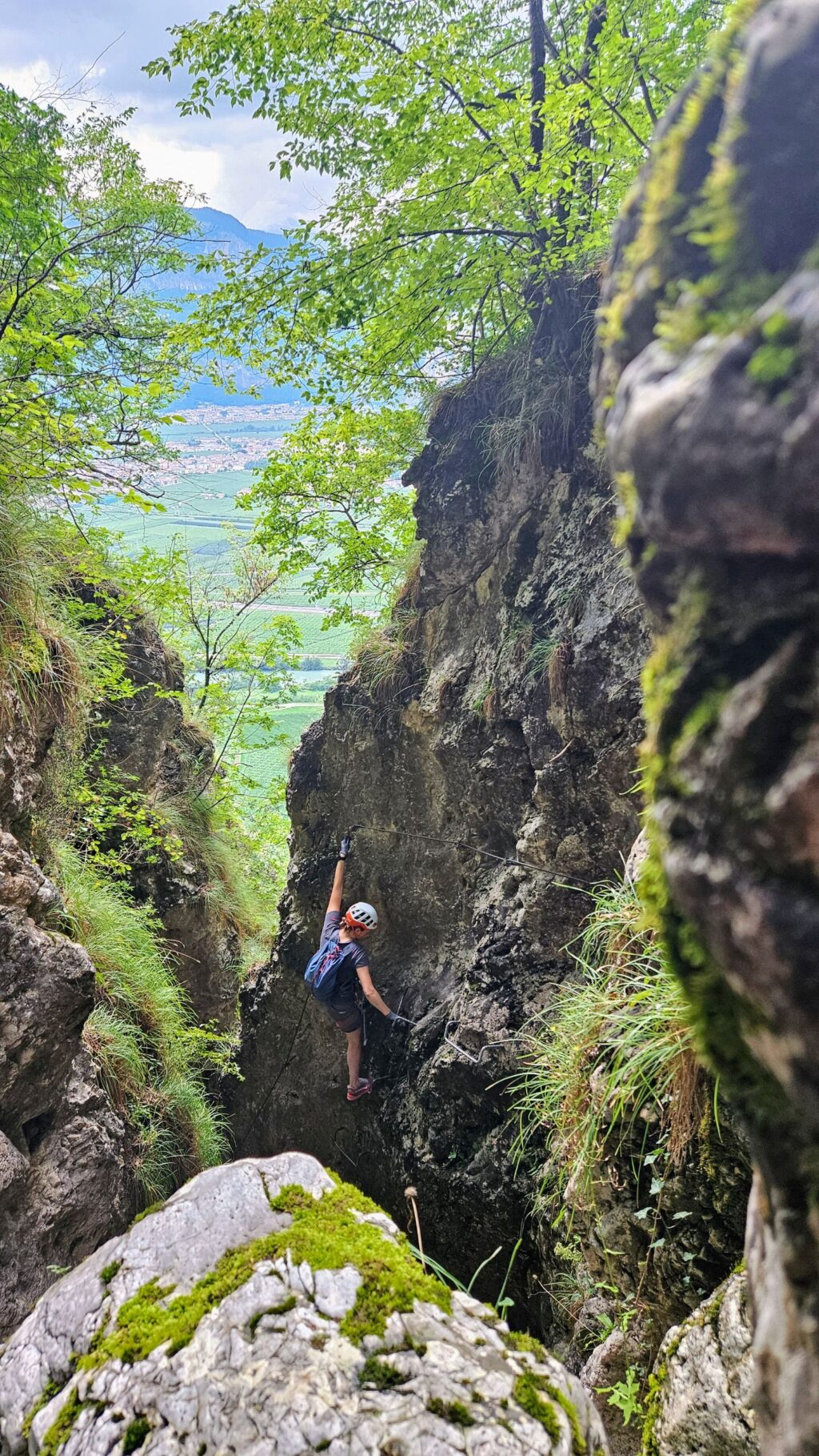 Ieșirea dintr-o porțiune mai grea de cățărat
