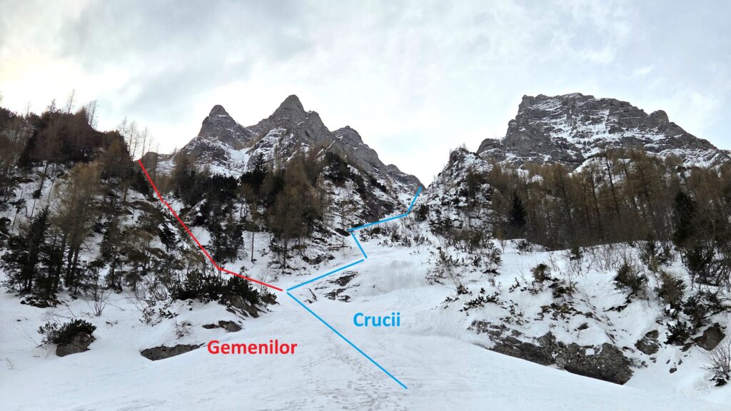 Intrarea în Albișoarele Gemenilor și Crucii