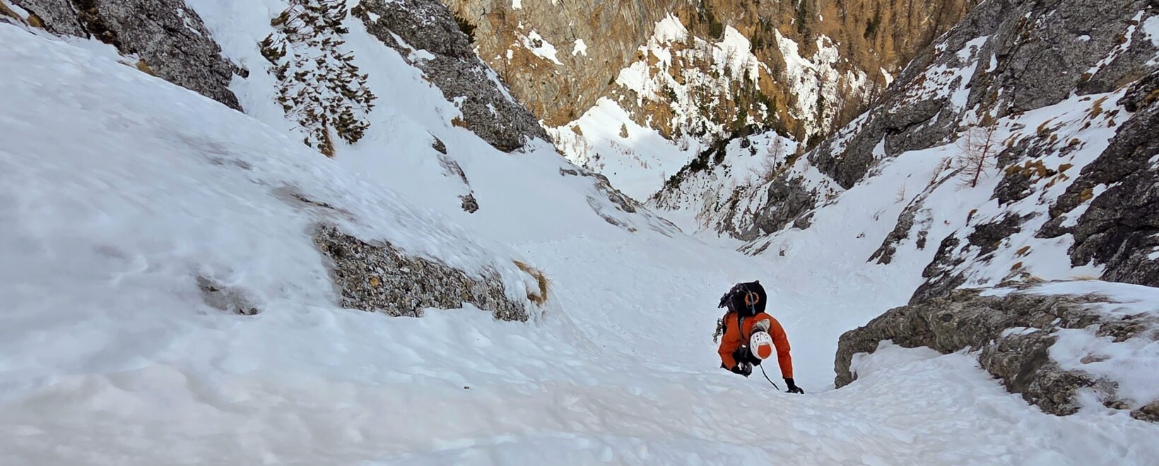 Croco pe o ultimă porțiune verticală cu gheață
