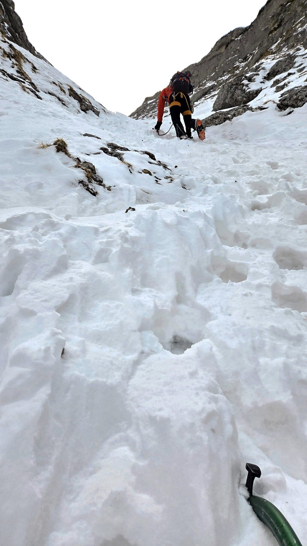 Croco, la făcut urme, in zona finală